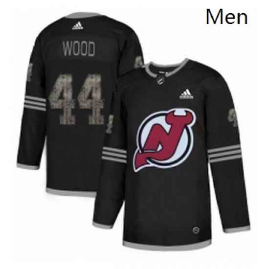 Mens Adidas New Jersey Devils 44 Miles Wood Black Authentic Classic Stitched NHL Jersey